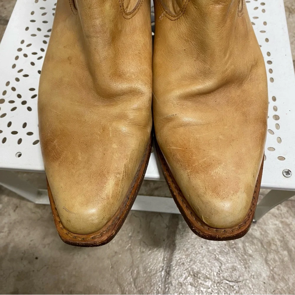 Bed Stu Women’s 7.5  Cowboy Bench Studded Star Ankle Boots Cobbler Leather - Picture 5 of 10